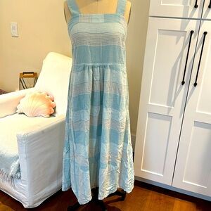 Patagonia hemp stripe maxi dress button back size S